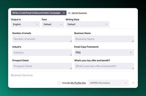 AIPRM Email Outbound sales campaign prompt input