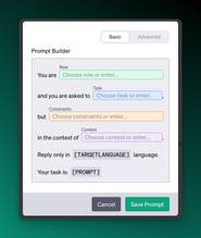 Screenshot of AIPRM Prompt Wizard Template