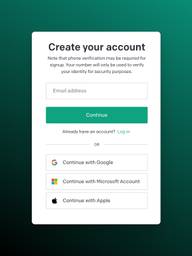 Screenshot of the create your account screen for ChatGPT