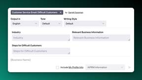 AIPRM Customer Service Email prompt screenshot