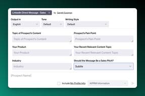 AIPRM Prompt for a LinkedIn Direct Message Prompt