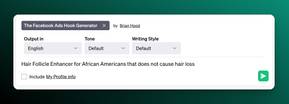 Screenshot of AIPRM Prompt Input for FB Ad Headline