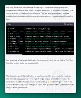 Screenshot of AIPRM Prompt - Transform your headlines into videos with just one click- Storytelling vs Storyselling ideas for Social Media output
