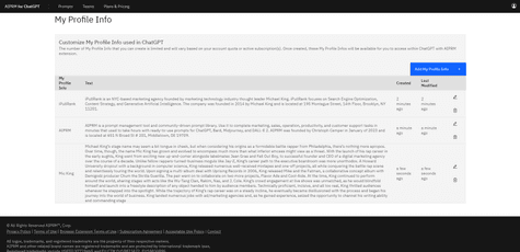 AIPRM - Multiple Custom Profiles