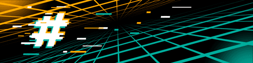 Hashtag Banner for Glossary - Computer Plane Graphic