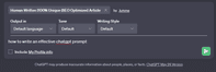 Omnibox prompt with AIPRM prompt selected